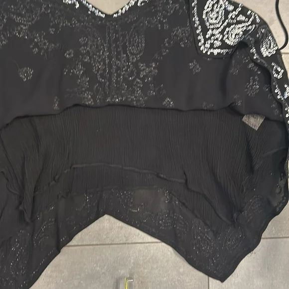 Free People  Black Tie Sequined Camisole - Picture 6 of 8